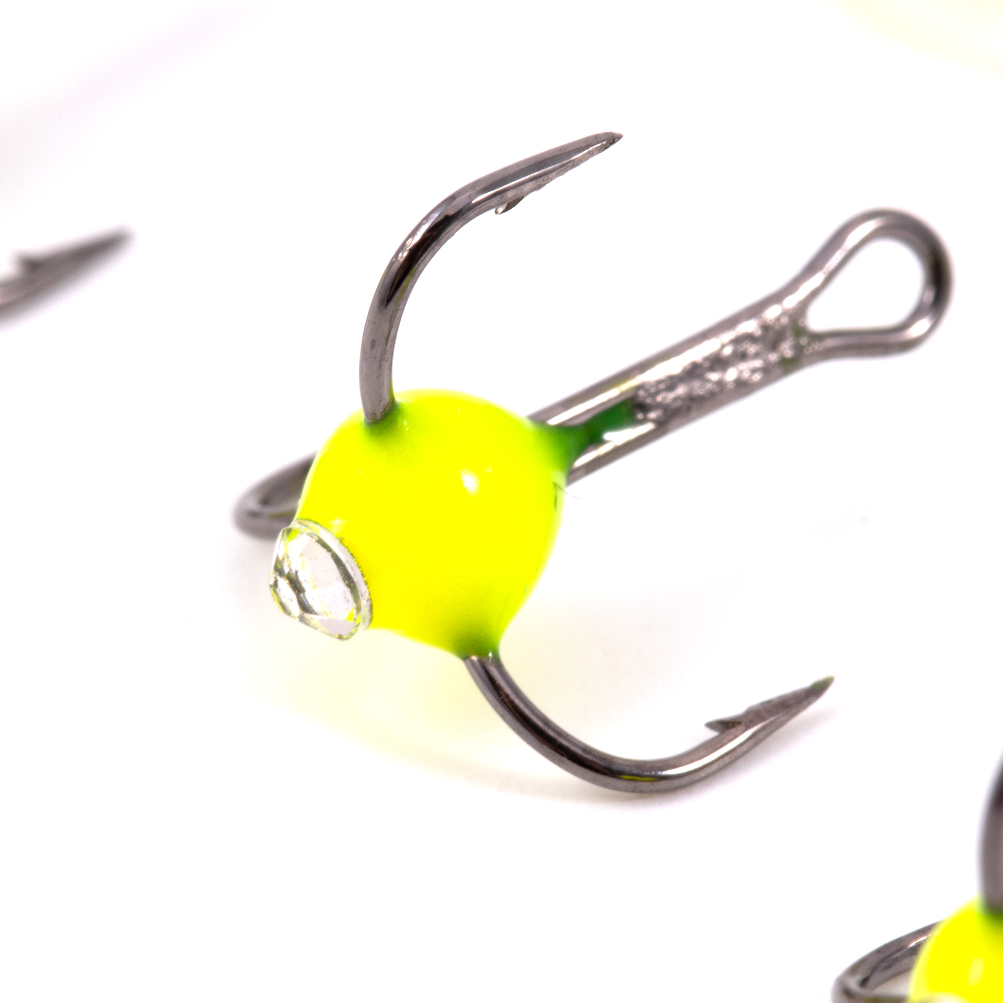 Крючок-тройник ЯМАН с каплей и глазком, размер 14 (INT), цв. ФЖ (5 шт.)