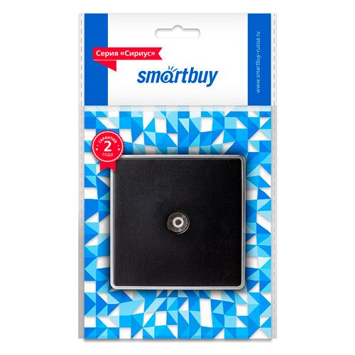 Розетка телевизионная 1-местная 75Ом  5-862МГц черная "Сириус" (SBE-07b-S1-TV)