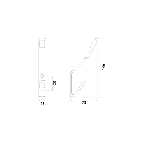 Крючок мебельный Trodos "ZY-206" 2-рожковый, сплав ЦАМ, хром