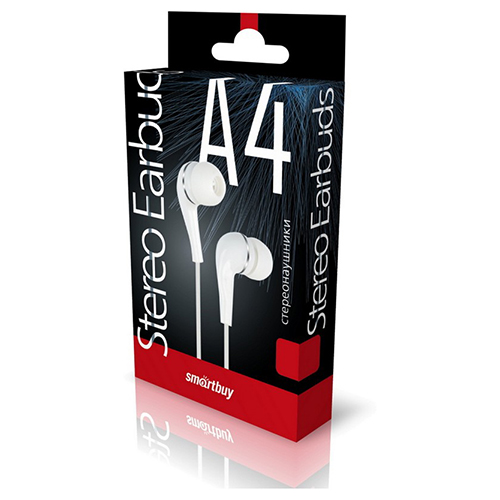 Внутриканальные наушники Smartbuy A4, белые, коробка (SBE-012K) /60