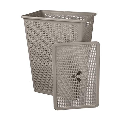 Корзина для белья 35 л Homver Wenge 221306935/04, 399х272х460 мм, серая