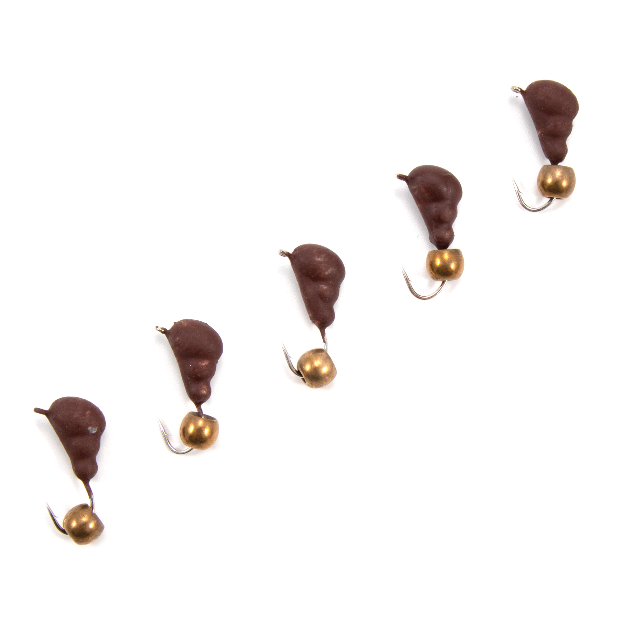 Мормышка безнасад. ЯМАН "Муравей с ушком" матовый шоколад, вес 1,2 г, шарик латунный (уп. 5 шт.)