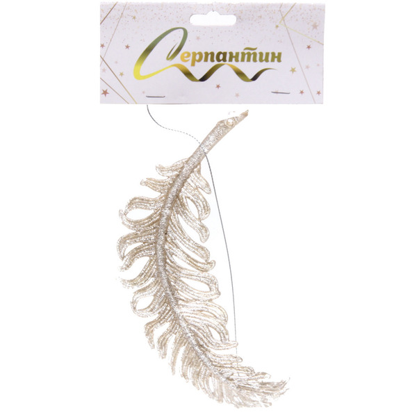 Подвеска "Воздушное перо" 15*5 см, Золото