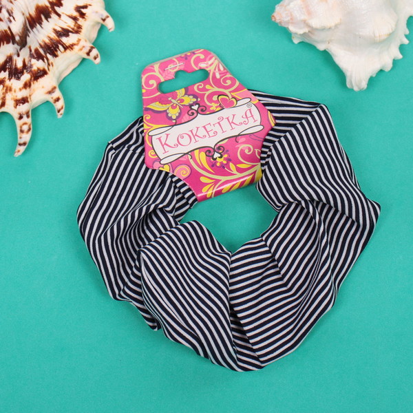 Резинка для волос "Collection School", принт полоска, микс 6 цветов, d-10см