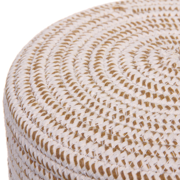 Корзинка вязаная интерьерная "ВАЛЬТА", цвет беж/белый, 21*11см, (лейбл селфи)