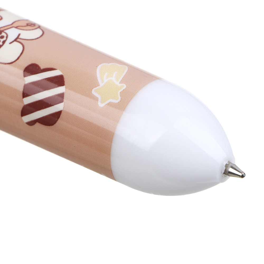 Ручка шариковая 10-цветная, с фигуркой "Мишка", 4 дизайна