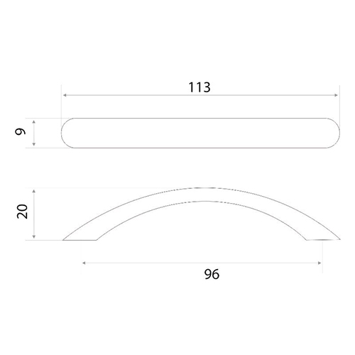 Ручка-скоба мебельная Trodos "ZY-19" 96мм сплав ЦАМ 32гр, хром матовый