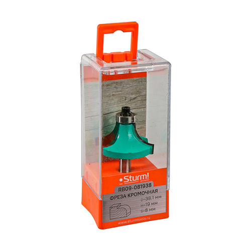 Фреза кромочная калевочная с подшипником 12,7 мм 38,1х19х63мм хвостовик 8 мм STURМ RB09-081938