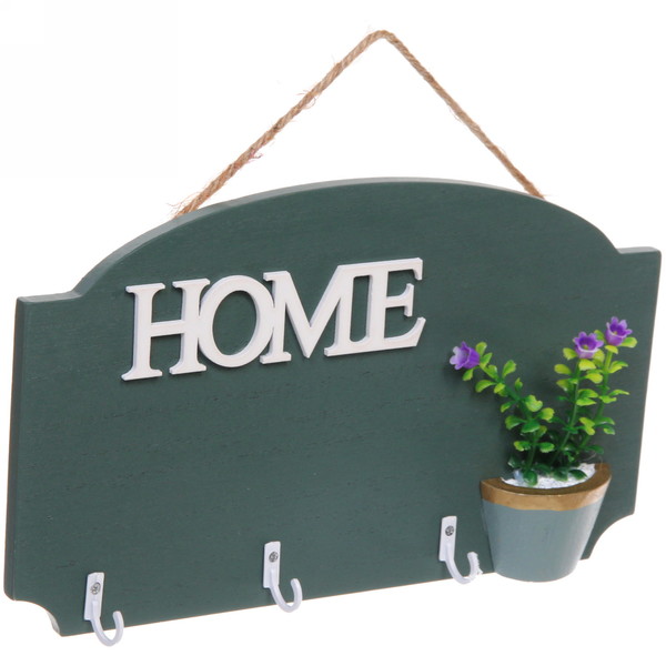 Ключница настенная "ЛАМИНГТОН", 3 крючка, цвет бирюзовый, 25*15см