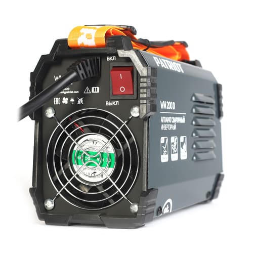 Аппарат сварочный инверторный PATRIOT WM 200 D MMA, входное напряжение 1ф,140-240 В