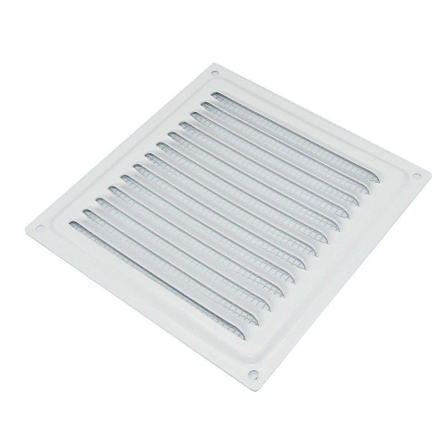 Решетка вентиляционная 150х150мм металлическая с сетк 150x150ВРС, белая 0,7х15х15 Эвент