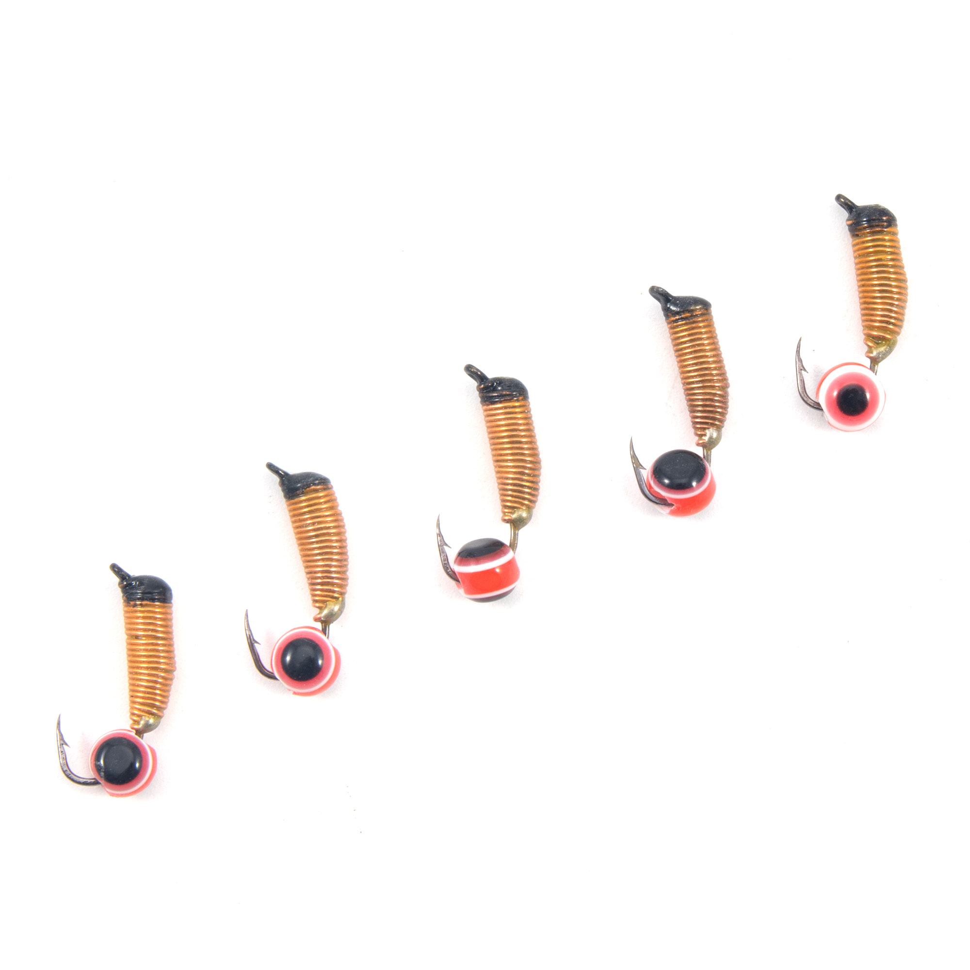 Мормышка вольф. безнасадочная "ЯМАН" Ручейник №5, d-2 мм, L-9.5 мм, вес 0,80 гр., рыбий глаз, цв.  ж