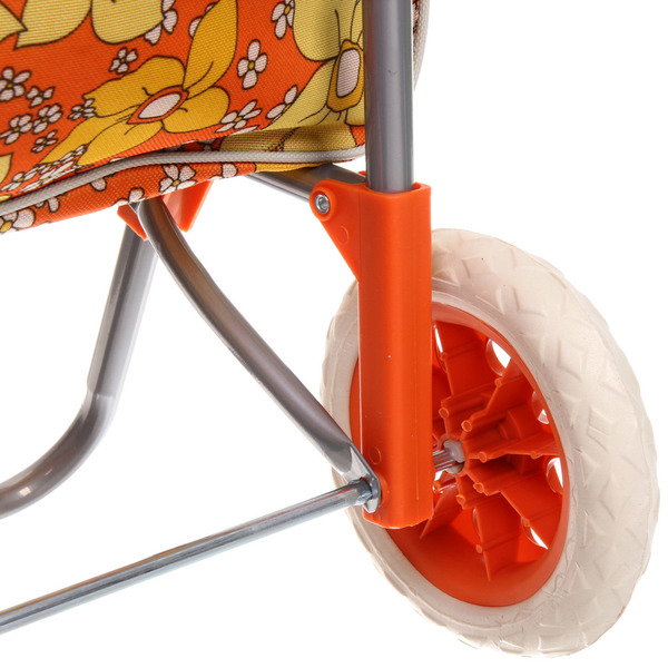 Тележка хозяйственная с сумкой (93*30*34см, колеса 16см,грузоподъемность до 30 кг) Оранжевая