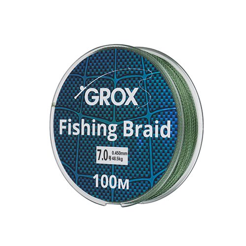 Плетенный шнур для рыбалки леска плетенка GROX 4X 0,45х100м 48. 5кг, 1/300