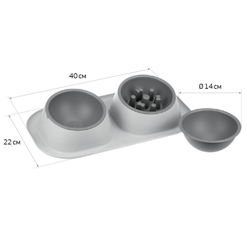 Миска для животных IDEA ТВИКС МАКСИ М 1813, подарок, миска, смоки