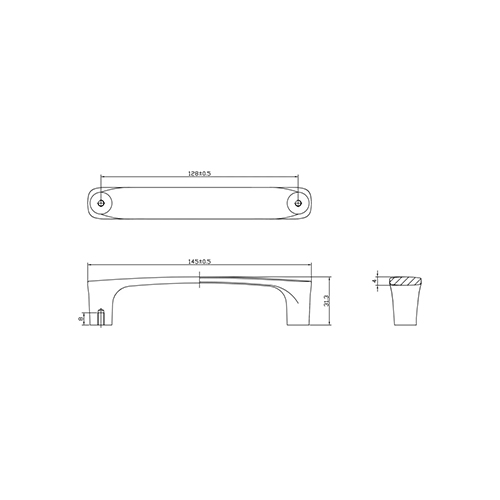 Ручка-скоба мебельная Trodos "2063" 128 сплав ЦАМ, хром матовый
