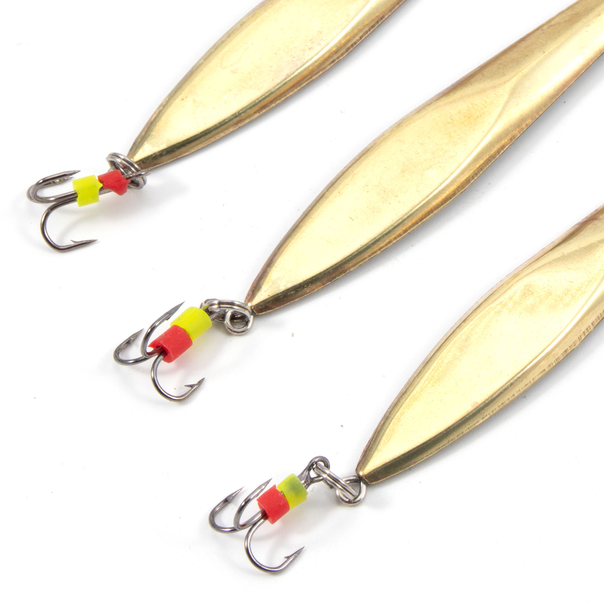 Блесна вертикальная "Яман" Щучья с тройником, размер 70 мм, вес 11,5 г, цвет латунь (уп.3 шт.)/150/