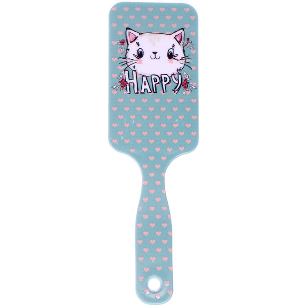 Расческа массажная детская "КОТИКИ", микс 4 дизайна, 16*8см (пакет с подвесом)