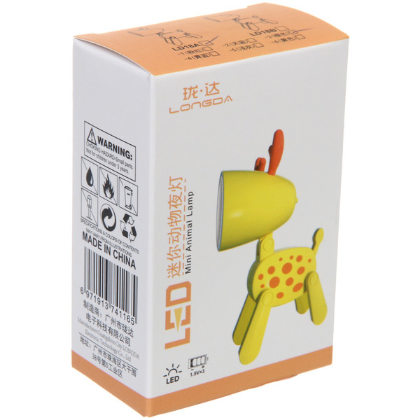 Настольная лампа "Sweet - Жирафик" LED 5,5*5,5*9,6 см, батарейки AG3 0.2W, Бежевый