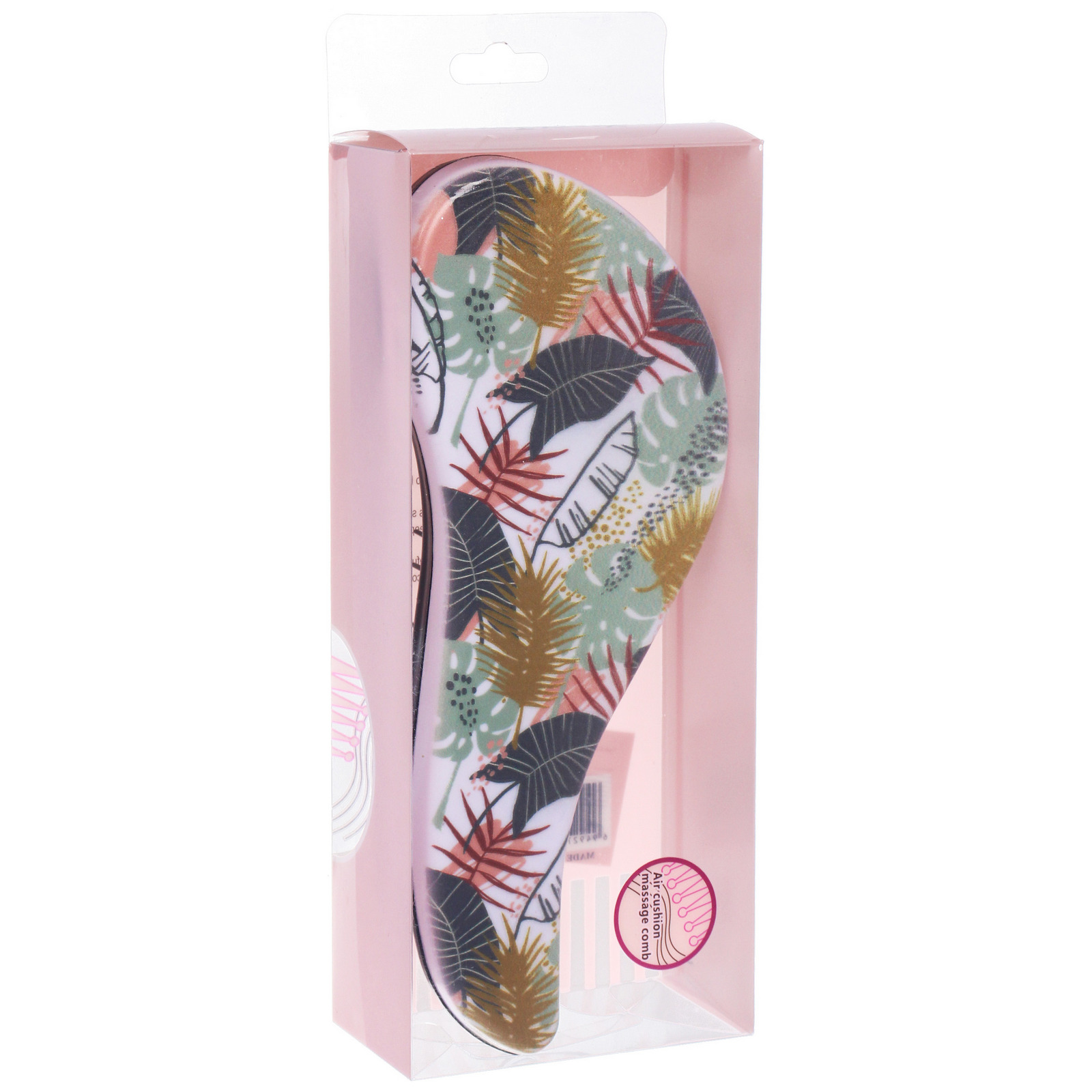 Расческа массажная компактная "ЭФФЛОДИ", микс 4 дизайна, 18*7,5см (PVC коробка)