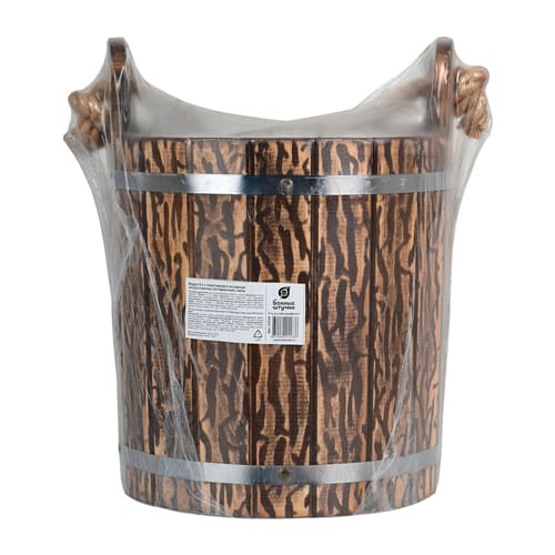 Ведро 9 л "Банные штучки" с пластиковой вставкой, искусственно состаренное, липа