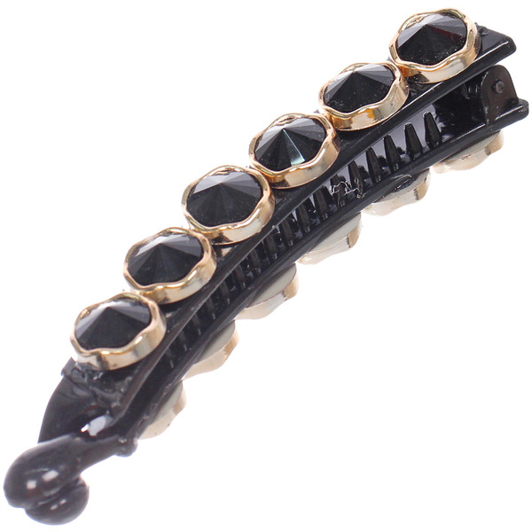 Заколка - банан для волос в пакете "PREMIUM", фергамо, цвет чёрный, 10см