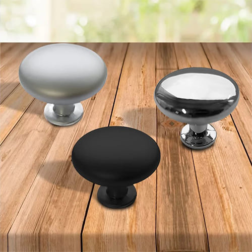 Ручка-кнопка мебельная Trodos "9095" алюминий, хром матовый