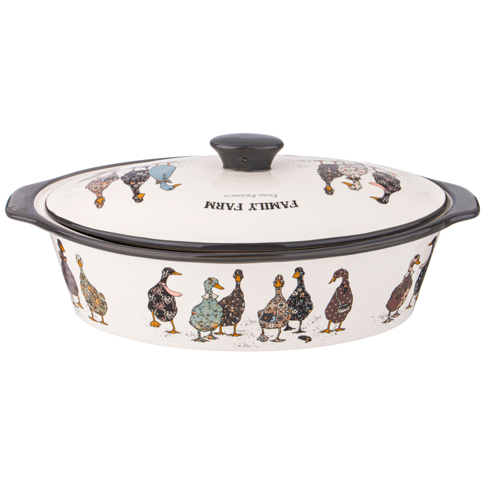 ФОРМА ДЛЯ ЗАПЕКАНИЯ С КРЫШКОЙ AGNESS, FAMILY FARM, ОВАЛЬНАЯ 3, 2 Л 37, 5Х22Х15, 5СМ