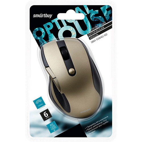 Мышь беспроводная Smartbuy 508 золотая (SBM-508AG-GD) / 60