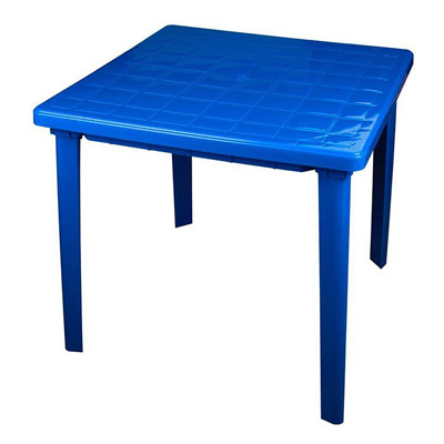 Стол пластмассовый квадратный 800*800*740 синий (Альтернатива) м2594 /1