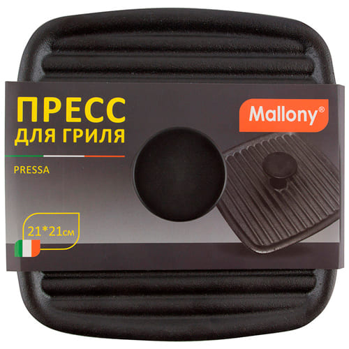 Пресс для гриля чугунный с бакелитовой ручкой, квадратной формы, PRESSA, 21*21 см