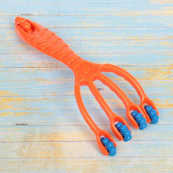 Массажер роликовый двухсторонний универсальный "Осьминог", 5 колес, микс 4 цвета, 19*7,5см