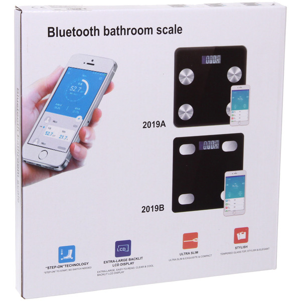 Весы напольные электронные "SMART - Style" 28*28*0,5 см, bluetooth (работает от 2хААА), Черный