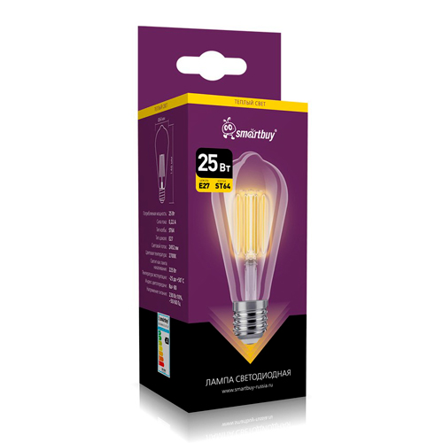 Светодиодная (LED) Лампа ART Smartbuy-ST64-25Вт/2700К/E27 (SBL-ST64Art-25-27K-E27)