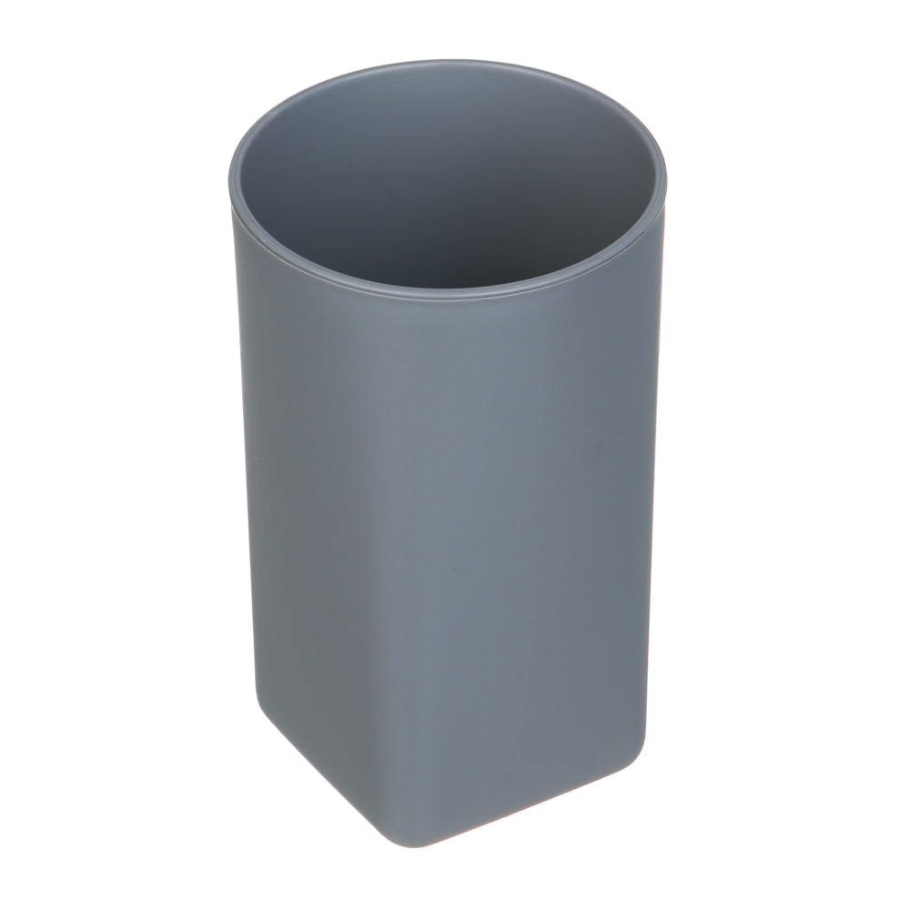 VETTA Стакан для ванной комнаты, пластик, 350 мл, 12x7x7 см, серый