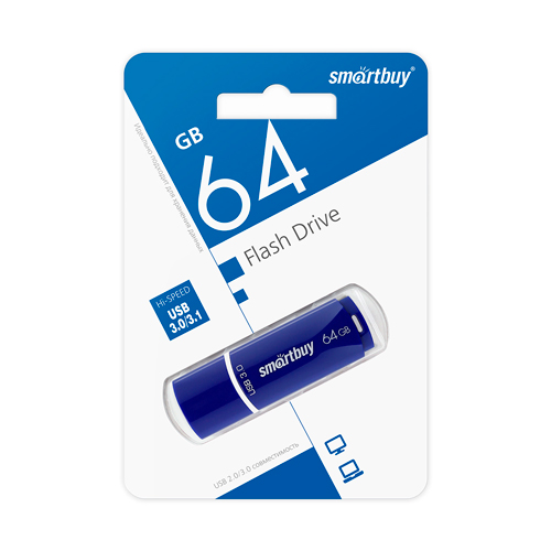 UFD 3.0/3.1 Smartbuy 064GB Crown Blue (SB64GBCRW-Bl)