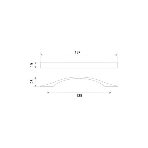 Ручка-скоба мебельная Trodos "ZY-98" 128мм алюминий 44гр, хром матовый