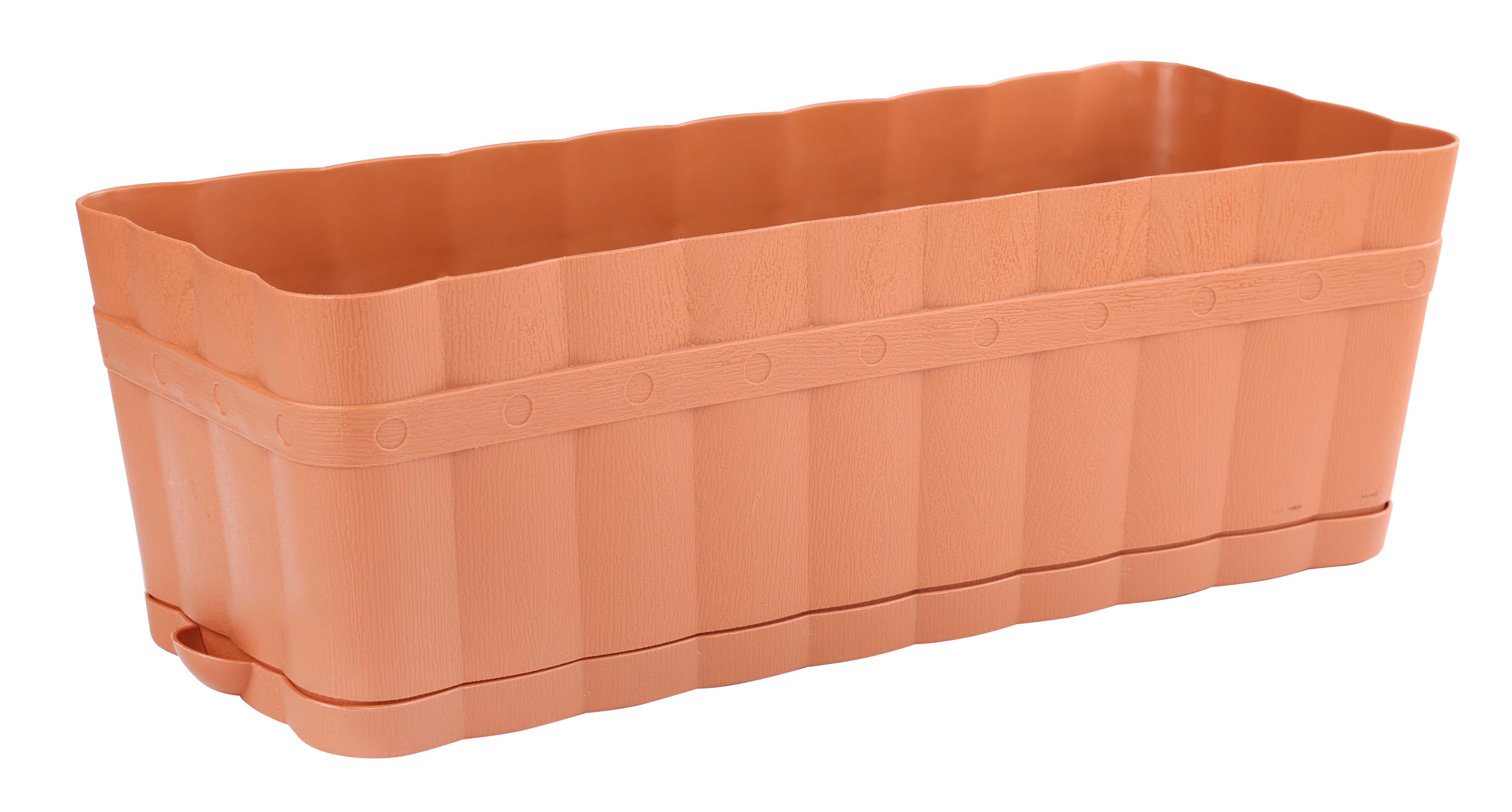 Ящик для цветов, Изюминка, 12л прямоугольный, коричневый