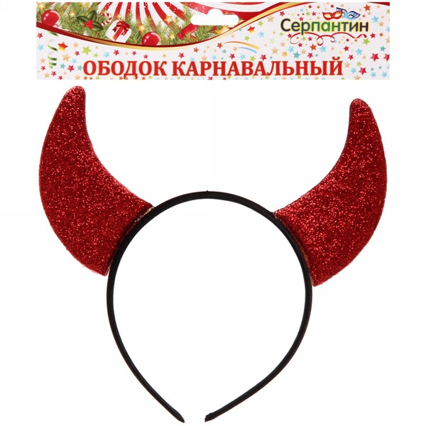 Ободок карнавальный "Чертик блестящий", 19 см