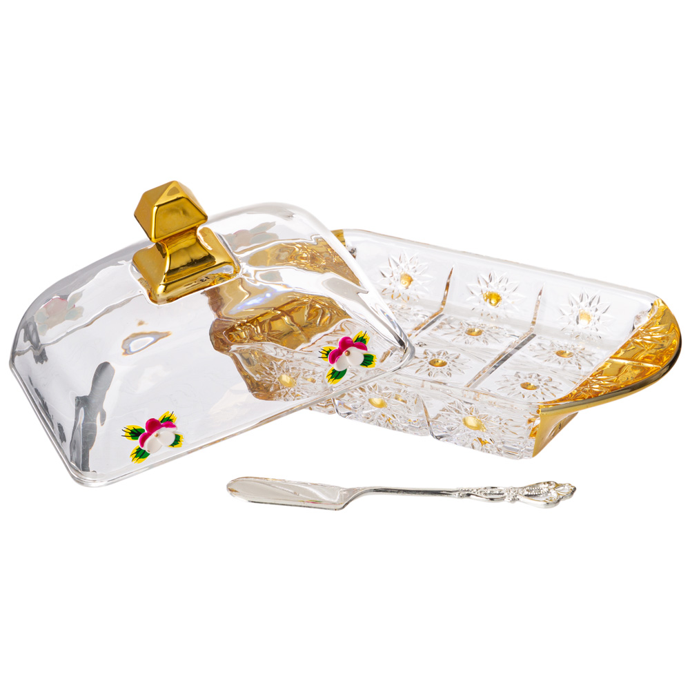 МАСЛЕНКА, LEFARD GOLD GLASS, 17, 5*10, 5 СМ. ВЫСОТА=9 СМ., КОР=24ШТ.