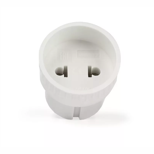 Сетевой переходник на евровилку без заземления, белый, 6А 250В (SBE-06-S05-w)