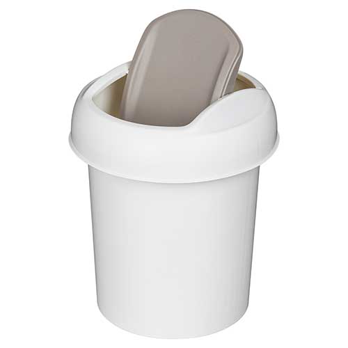 Контейнер для мусора 1 л Homver Palm 221301521/03, круглый, светло-серый