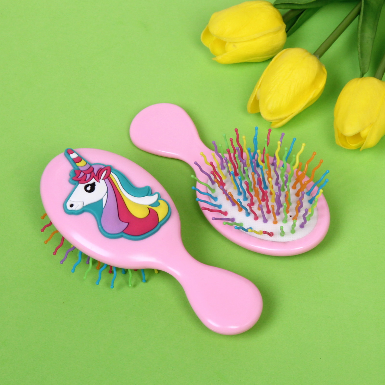 Расчёска массажная "Little darling - Чудесный Единорожек", цвет микс  13,8*6см