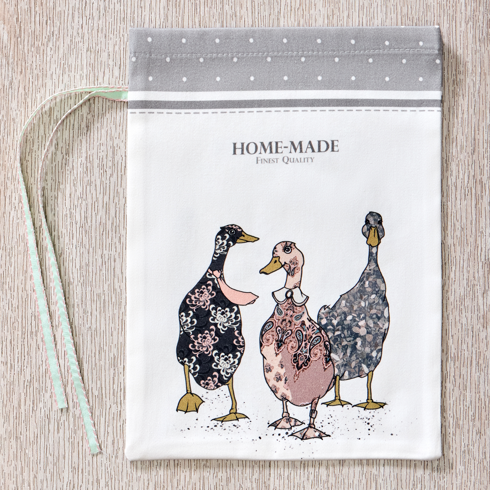 НАБОР МЕШОЧКОВ ИЗ 2-Х ШТ, FAMILY FARM, 20Х29СМ, 100% ХЛОПОК, СЕРЫЙ, ТВИЛ, ПРОПИТКА