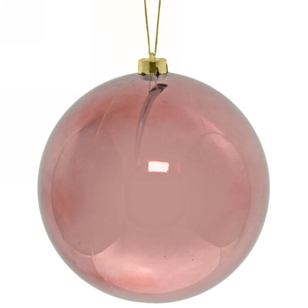 Новогодний шар 20 см "Глянец", розовое золото