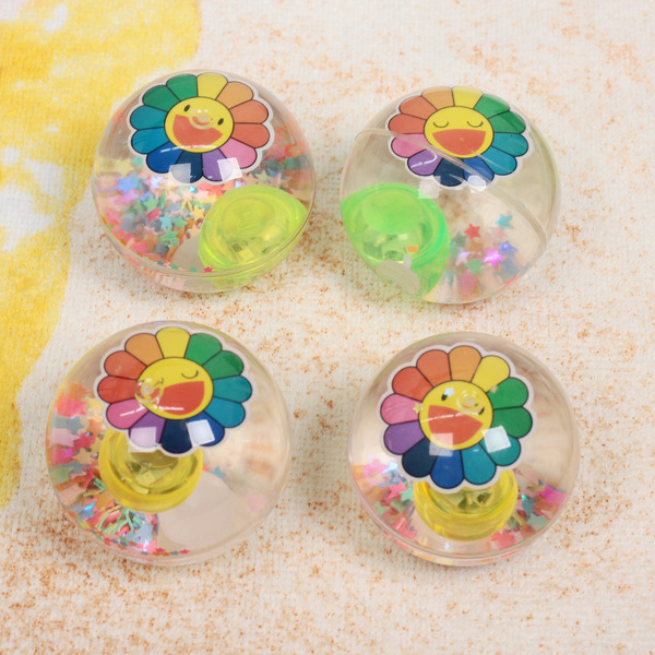 Мяч 6,5 см "Радужный цветочек" (попрыгун с водой и подсветкой) СТИКЕР НА ВЛОЖЕНИЕ