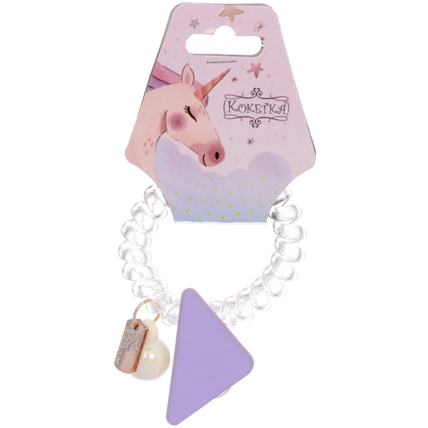 Резинка для волос силиконовая "Salon Bon Bon", треугольник, микс 5 цветов, d-5,5см, ( подвес единорог)