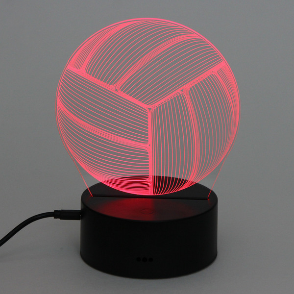 Светильник ночник "3D-Мяч" на пластиковой подставке, с включателем USB