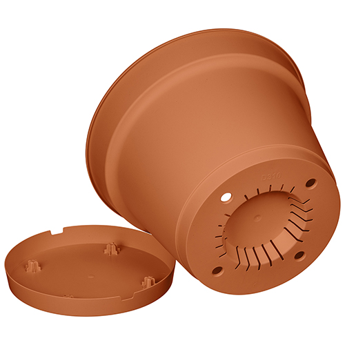 Горшок для цветов 10.7 л Homver Mint 221612232/01, 310 мм, с поддоном, терракотовый