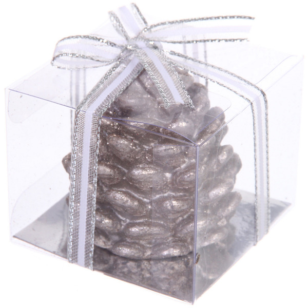 Свеча новогодняя "Лесная шишка" 6,7*6,7*5 см, Шампань